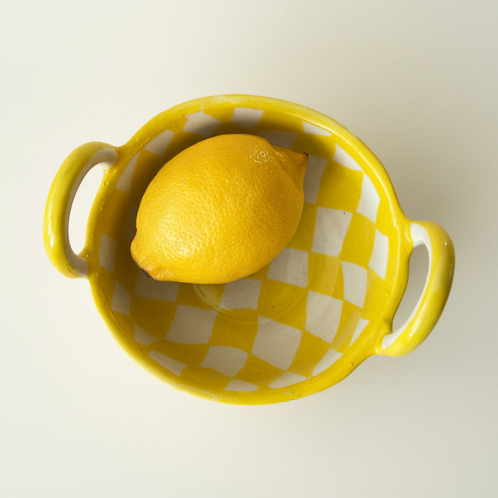 Checkered Lemon Bowl