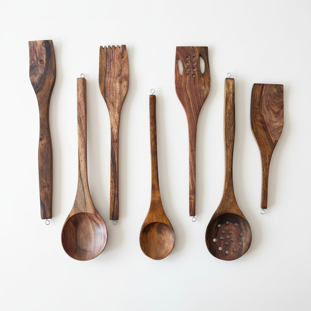 Wooden Utensils - Set of Seven