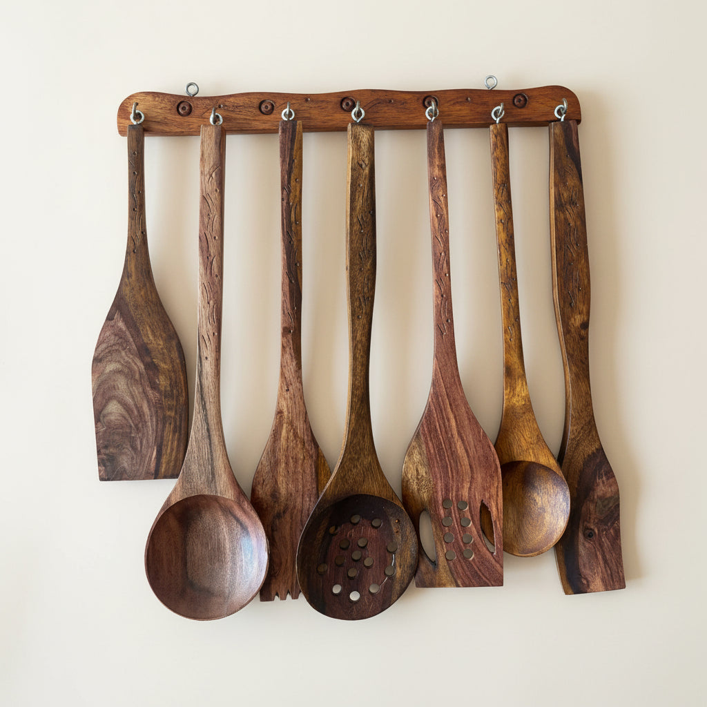 Wooden Utensils - Set of Seven
